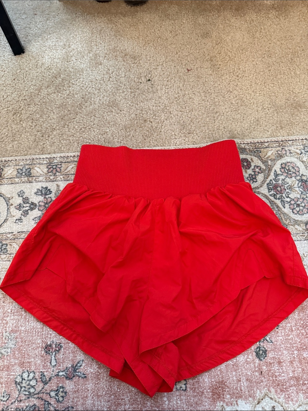 FP Movement by Free People Red High-Rise Overlay Athletic Shorts